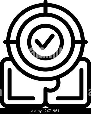 Target icon with check mark achieving goal Stock Vector Image & Art - Alamy