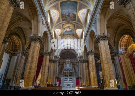 GALATINA, ITALY, JULY 16, 2022 - Inner of the Mother Church of Saints Peter and Paul in Galatina, province of Lecce, Puglia, Italy Stock Photo