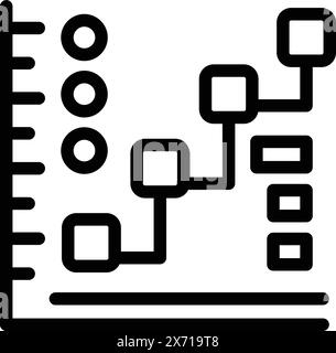 Abstract tree diagram icon in vector format for infographic, organization chart, hierarchy structure, flowchart, and more. Simplified graphical organizer for project classification and program guide Stock Vector