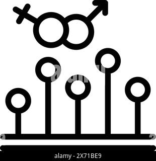 Female roles black icon, vector sign on isolated background. Female ...