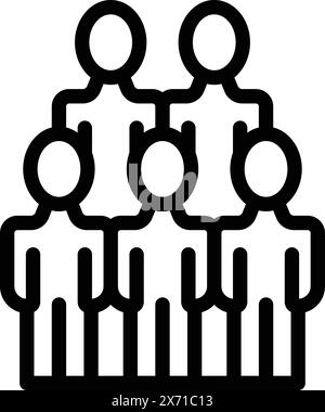 Abstract human pyramid icon representing teamwork. Unity. Symbolizing strength and partnership within a cooperative workforce Stock Vector