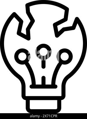 Startup idea failure icon outline vector. New project crisis. Business plan breakdown Stock Vector