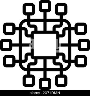 Home control systems icon outline vector. Artificial intelligence. Automated house technology Stock Vector