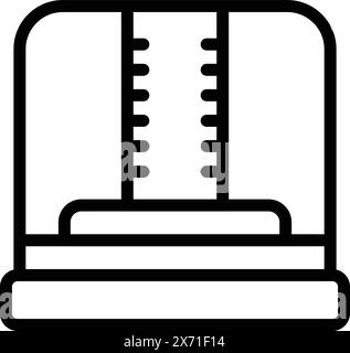Simplified vector illustration in black and white depicting a manual air pump Stock Vector