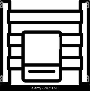 Simple line art icon of a bunk bed, ideal for furniture or interior design concepts Stock Vector