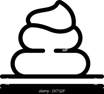 Minimalist black and white illustration of a cream or soft serve swirl symbol Stock Vector