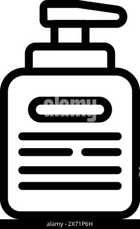 Simple line drawing of a pump hand sanitizer bottle, suitable for hygiene and healthrelated designs Stock Vector