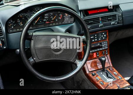 BERLIN - MAY 04, 2024: The interior of a sports car Mercedes-Benz 500 SL, (R129). Classic Days Berlin 2024. Stock Photo