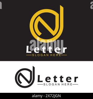 Alphabet letters monogram logo  DN, ND, D and N, elegant and Professional letter icon design Stock Vector
