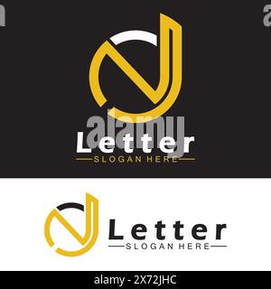 Alphabet letters monogram logo  DN, ND, D and N, elegant and Professional letter icon design Stock Vector