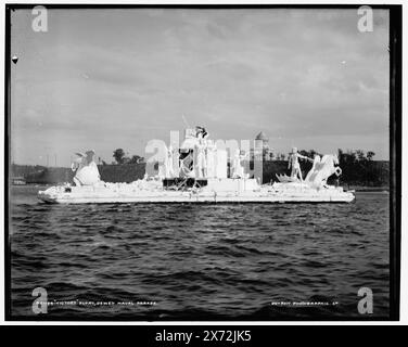 Victory float, Dewey Naval Parade, Attribution to Hart based on negatives with similar numbers., General Grant National Memorial in background., Detroit Publishing Co. no. 021194., Gift; State Historical Society of Colorado; 1949,  Dewey Celebration, 1899. , Naval parades & ceremonies. , Floats (Parades) , United States, New York (State), New York. , United States, New York (State), Hudson River. Stock Photo