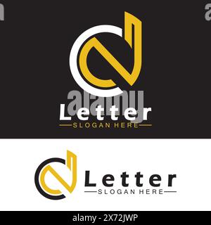 Alphabet letters monogram logo  DN, ND, D and N, elegant and Professional letter icon design Stock Vector