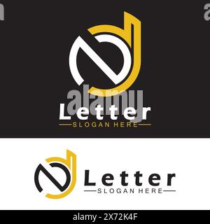 Alphabet letters monogram logo  DN, ND, D and N, elegant and Professional letter icon design Stock Vector