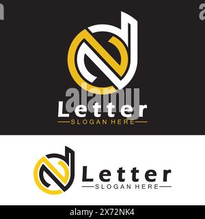 Alphabet letters monogram logo  DN, ND, D and N, elegant and Professional letter icon design Stock Vector