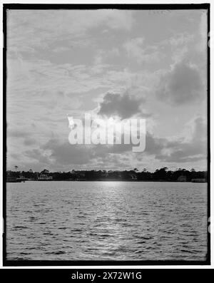 Sunset on the Halifax, Ormond, Fla., Title from jacket., 'G 7758' on negative., Detroit Publishing Co. no. 500127., Gift; State Historical Society of Colorado; 1949,  Rivers. , Sunrises & sunsets. , United States, Florida, Ormond Beach. , United States, Florida, Halifax River. Stock Photo