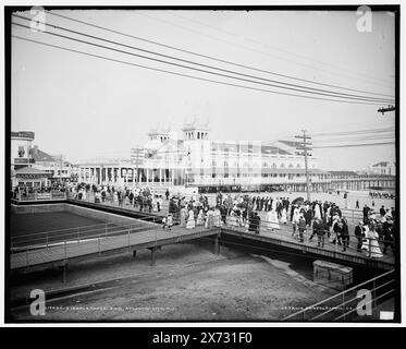 Steeplechase Pier, Atlantic City, N.J., Date based on Detroit, Catalogue P (1906)., '404' on negative., Detroit Publishing Co. no. 017480., Gift; State Historical Society of Colorado; 1949,  Amusement piers. , United States, New Jersey, Atlantic City. Stock Photo