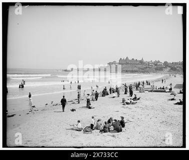 Nantasket Beach, Mass., Title from jacket., Atlantic House Hotel in background., '2821' on negative., Detroit Publishing Co. no. 034077., Gift; State Historical Society of Colorado; 1949,  Beaches. , United States, Massachusetts, Nantasket Beach. Stock Photo