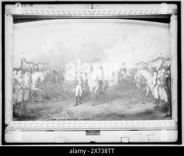 Surrender of Lord Cornwallis, Photograph of a painting by John Trumbull., 'G 1622' on negative., Detroit Publishing Co. no. 09872., Gift; State Historical Society of Colorado; 1949,  Cornwallis, Charles Cornwallis,, 1st Marquis,, 1738-1805. , Surrenders. , Yorktown (Va.), History, Siege, 1781. Stock Photo