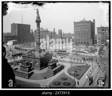 Public Square, Cleveland, Ohio, Title from jacket., Includes Cuyahoga County Soldiers' and Sailors' Monument., Videodisc images are out of sequence; actual left to right order is 1A-19146, 19145., 'No. 75 GFC' and 'no. 76 GFC' on L and R negatives, respectively., Detroit Publishing Co. no. 037132., Gift; State Historical Society of Colorado; 1949,  Plazas. , Monuments & memorials. , United States, History, Civil War, 1861-1865. , United States, Ohio, Cleveland. Stock Photo