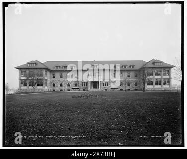 Homeopathic Hospital, University of Michigan, Date based on Detroit, Catalogue P (1906)., 'G 2420' on negative., Detroit Publishing Co. no. 018269., Gift; State Historical Society of Colorado; 1949,  University of Michigan, Buildings. , Universities & colleges. , Hospitals. , United States, Michigan, Ann Arbor. Stock Photo