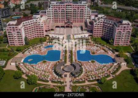 Hotel Majestic in sea resort Sunny Beach on Black sea, Bulgaria Stock Photo