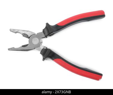 New combination pliers isolated on white, top view Stock Photo