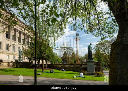 Spring afternoon at St John's gardens in Liverpool city centre. Stock Photo