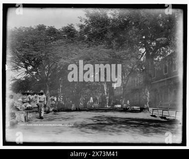 Plaza near boat landing, St. Pierre, Martinique, Date based on Detroit, Catalogue J (1901)., '42' on negative., Detroit Publishing Co. no. 08874., Gift; State Historical Society of Colorado; 1949,  Plazas. , Martinique, Saint-Pierre. Stock Photo