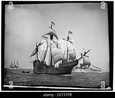 Spanish caravel Santa Maria, Detroit Publishing Co. no. 021177., Gift; State Historical Society of Colorado; 1949,  Santa Maria (Sailing ship : Replica) , Ships. Stock Photo