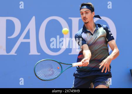 Turin, Italy. 17th May, 2024. Lorenzo Sonego (Italy) during the match againts Federico Coria (Argentina) during 2024 Piemonte Open Intesa San Paolo, International Tennis match in Turin, Italy, May 17 2024 Credit: Independent Photo Agency/Alamy Live News Stock Photo