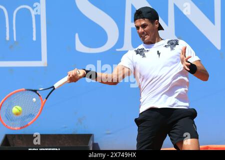 Turin, Italy. 17th May, 2024. Federico Coria (Argentina) during the match againts Lorenzo Sonego (Italy) during 2024 Piemonte Open Intesa San Paolo, International Tennis match in Turin, Italy, May 17 2024 Credit: Independent Photo Agency/Alamy Live News Stock Photo