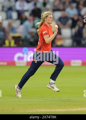 #63, Lauren Bell of England in action bowling during the International