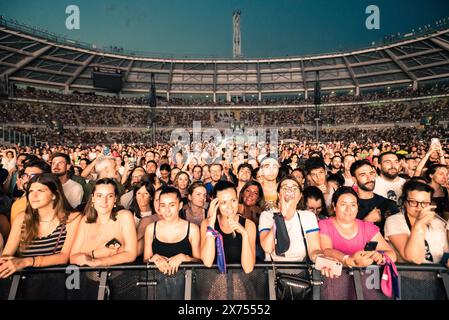 Torino, Italia. 2022. The Italian singer Cesare Cremonini performed live on the stage of the Stadio Grande Torino. Credit: Andrea Pinna Stock Photo