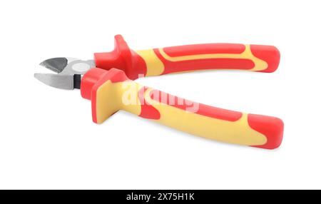 New side cutting pliers isolated on white Stock Photo