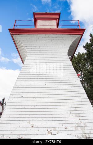 Lighthouse at Ritchie Wharf Park in Miramichi, New Brunswick, Canada Stock Photo