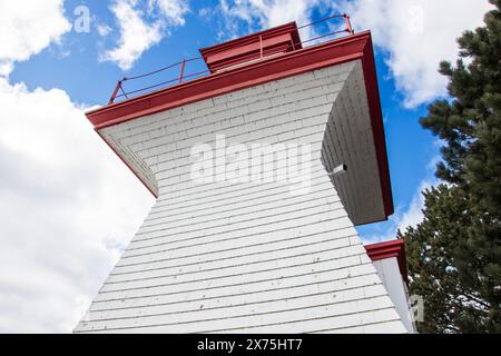 Lighthouse at Ritchie Wharf Park in Miramichi, New Brunswick, Canada Stock Photo