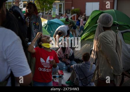 GWU, DC, USA - April 28th 2024 - Photo of Protests over the war in Gaza at George Washington University in D.C. Stock Photo