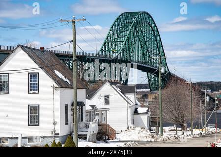 Centennial Bridge over the Miramichi River in New Brunswick, Canada Stock Photo