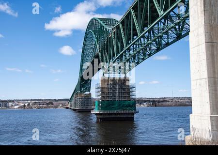 Centennial Bridge over the Miramichi River in New Brunswick, Canada Stock Photo