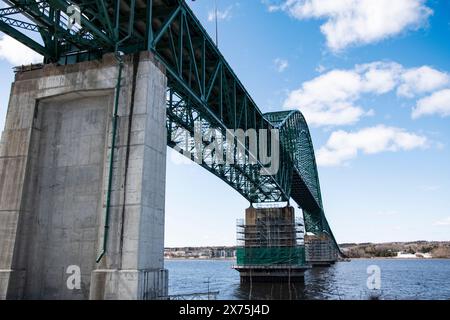 Centennial Bridge over the Miramichi River in New Brunswick, Canada Stock Photo