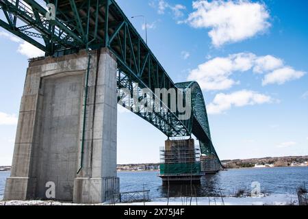 Centennial Bridge over the Miramichi River in New Brunswick, Canada Stock Photo