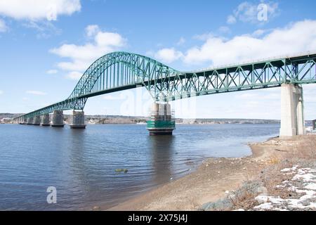 Centennial Bridge over the Miramichi River in New Brunswick, Canada Stock Photo