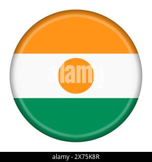 Niger flag button 3d illustration Stock Photo