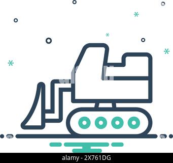 Icon for bulldozer, linear Stock Vector