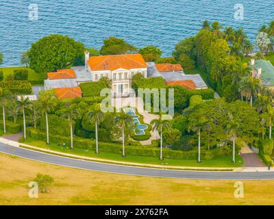 Miami Beach, FL, USA - May 17, 2024: Aerial photo 14 Indian Creek Island Rd Miami Beach FL Stock Photo