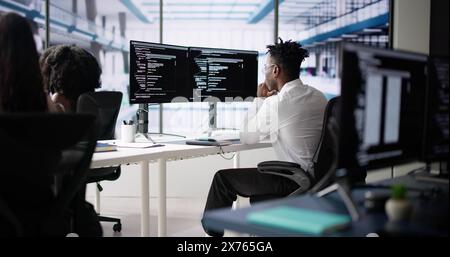 Agile Pair Programming And Extreme Coding. Business Software Stock Photo
