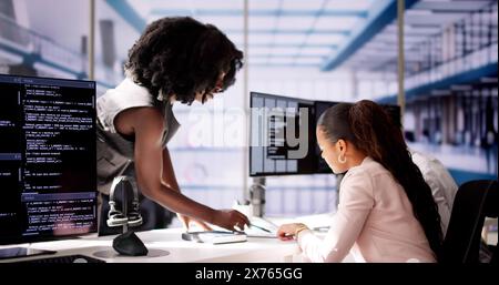 Agile Pair Programming And Extreme Coding. Business Software Stock Photo