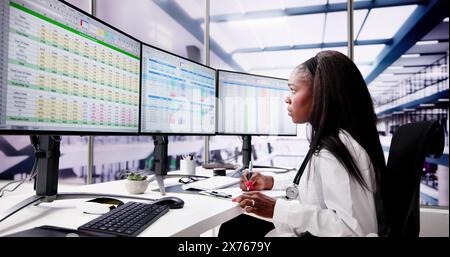 Medical Coding Bill And Billing Codes Spreadsheets Stock Photo