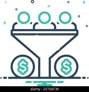 Icon for sales funnel,sales,funnel Stock Vector