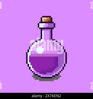 Vector Illustration of Magic potion halloween with Pixel Art Design, perfect for game assets themed designs Stock Vector